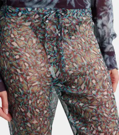 Dries Van Noten Printed sheer silk wide-leg pants | Thumbnail 2
