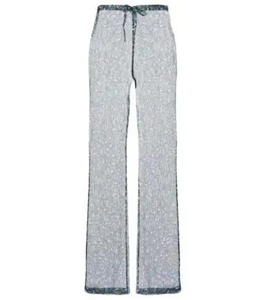 Dries Van Noten Printed sheer silk wide-leg pants | Thumbnail 1