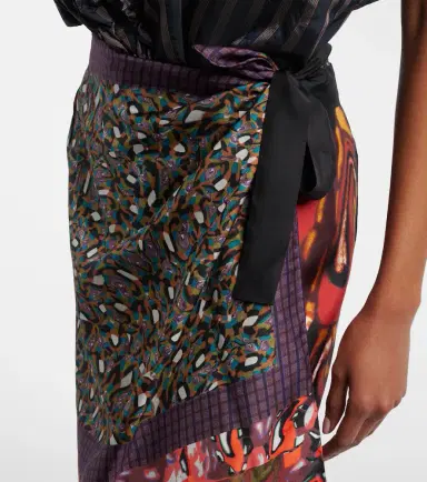 Dries Van Noten Printed silk wrap skirt | Thumbnail 2