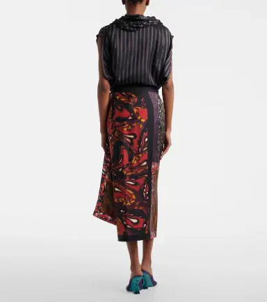 Dries Van Noten Printed silk wrap skirt | Thumbnail 3