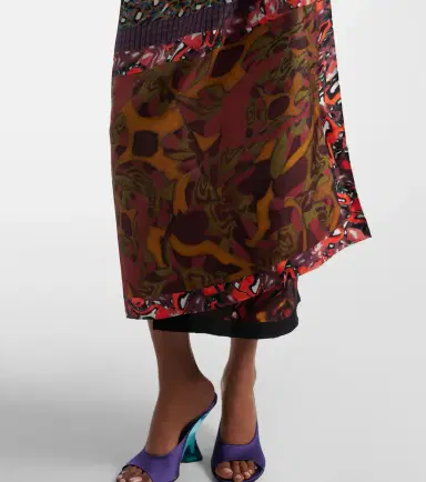 Dries Van Noten Printed silk wrap skirt | Thumbnail 5