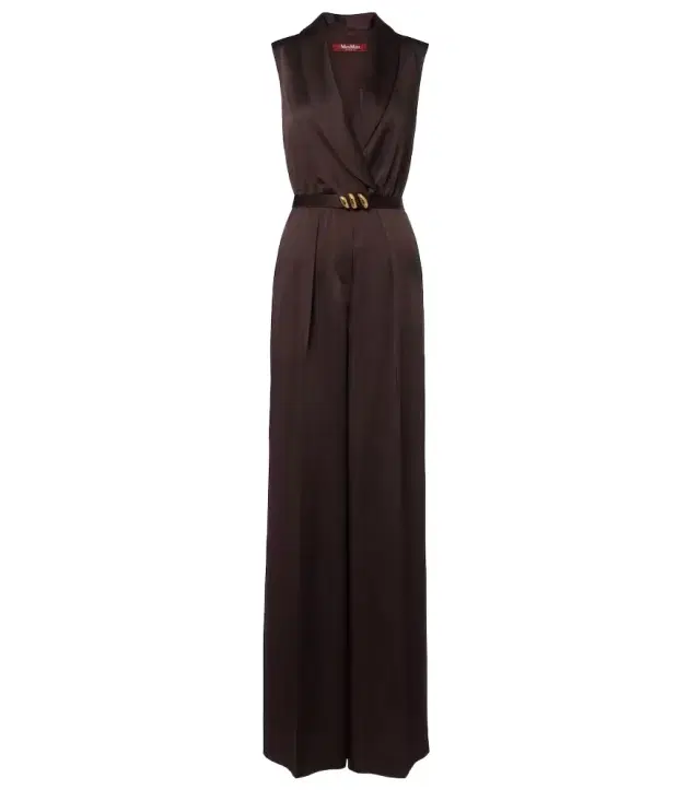 Max Mara Belted satin jumpsuit