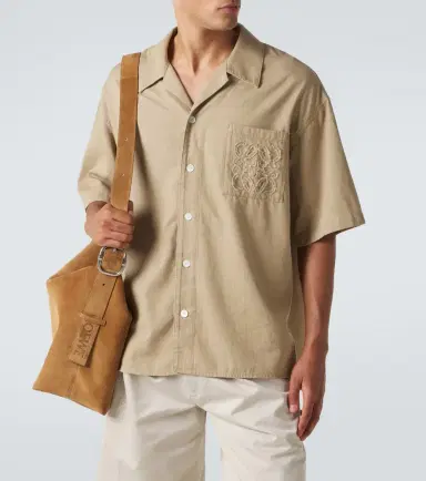 Loewe Logo embroidered cotton shirt | Thumbnail 3