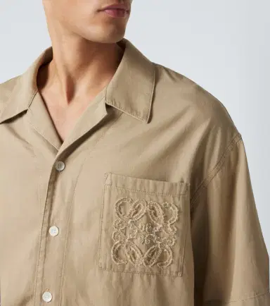 Loewe Logo embroidered cotton shirt | Thumbnail 4