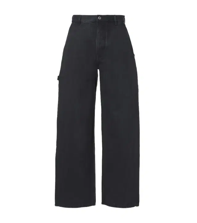 Loewe Leather-trimmed wide-leg jeans