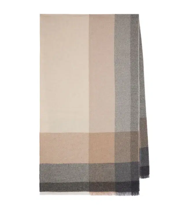 Brunello Cucinelli Checked wool and cashmere scarf