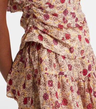 Marant Étoile Dijimia printed ruffled cotton top | Thumbnail 2