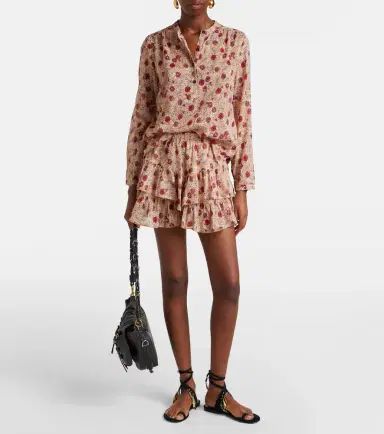 Marant Étoile Jocadia floral ruffled cotton shorts | Thumbnail 3
