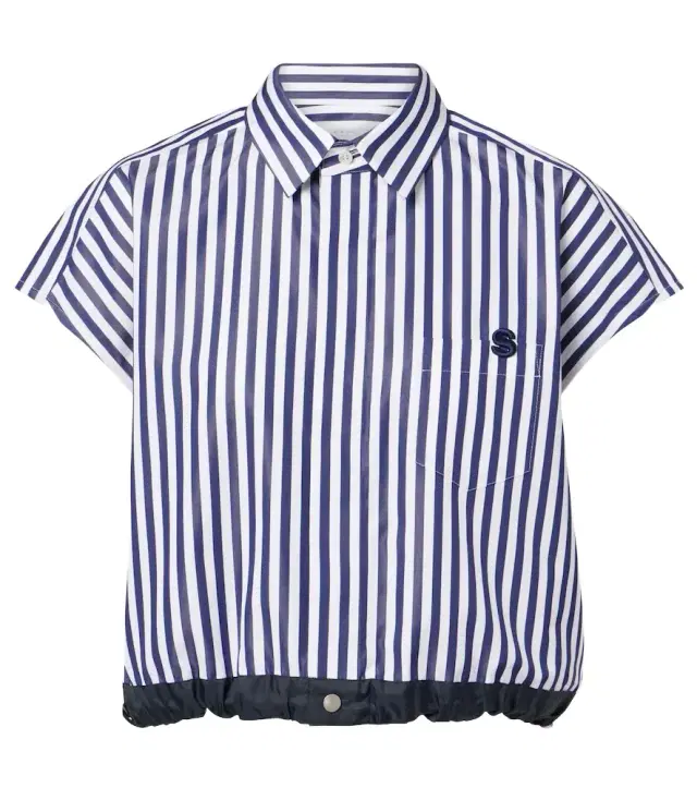 Striped poplin shirt