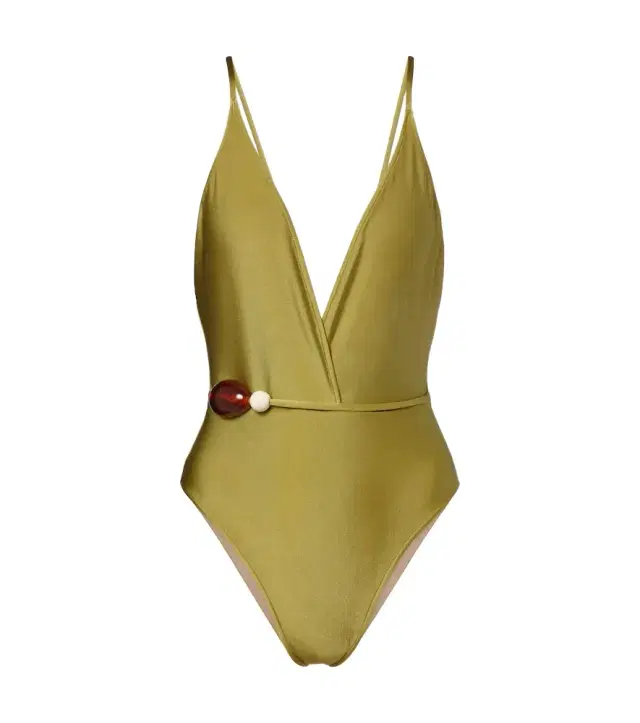 Belted embellished swimsuit