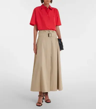 Loewe Belted cotton and silk maxi skirt | Thumbnail 3 Loewe Belted cotton and silk maxi skirt | Thumbnail 3