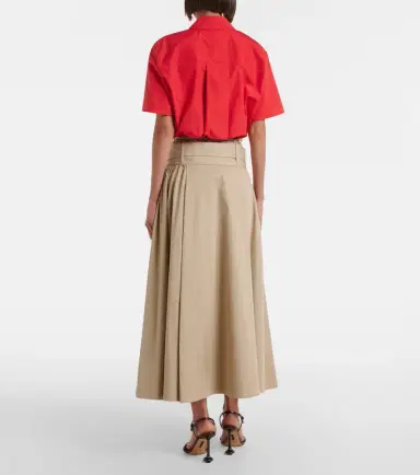 Loewe Belted cotton and silk maxi skirt | Thumbnail 4 Loewe Belted cotton and silk maxi skirt | Thumbnail 4