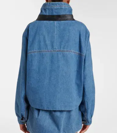 Loewe Leather-trimmed denim jacket | Thumbnail 3 Loewe Leather-trimmed denim jacket | Thumbnail 3