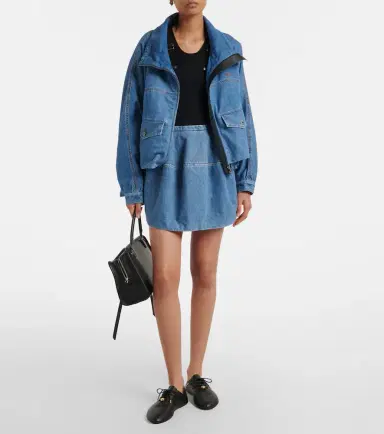 Loewe Leather-trimmed denim jacket | Thumbnail 4 Loewe Leather-trimmed denim jacket | Thumbnail 4