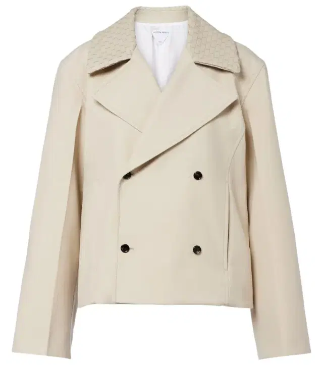 Bottega Veneta Intrecciato striped wool and cotton peacoat