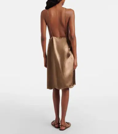 Miu Miu Open-back satin minidress | Thumbnail 2