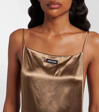 Miu Miu Open-back satin minidress | Thumbnail 3