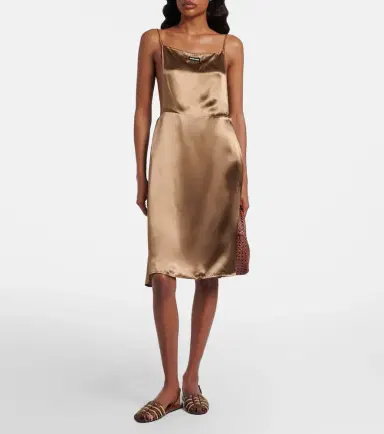Miu Miu Open-back satin minidress | Thumbnail 5