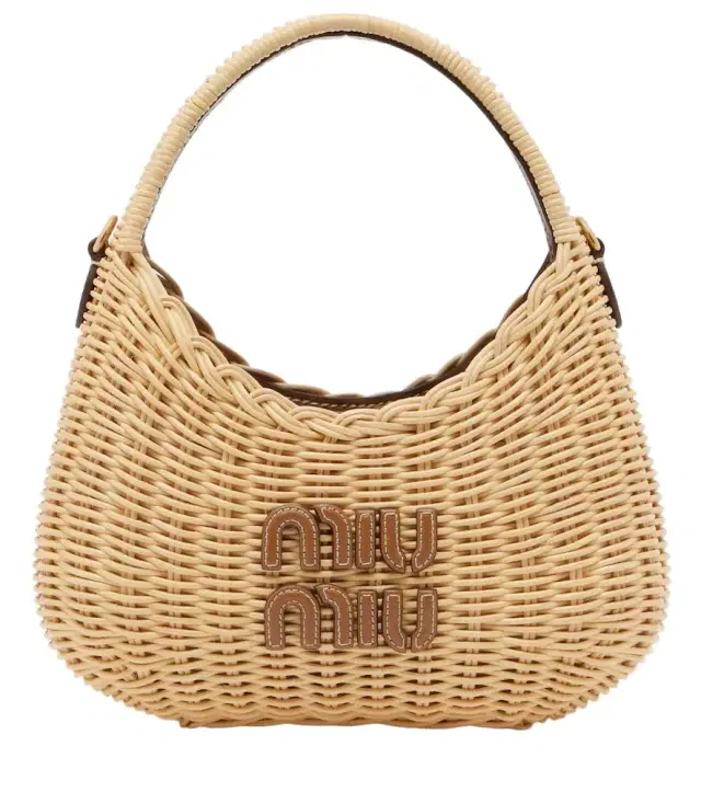Wander wicker top-handle bag