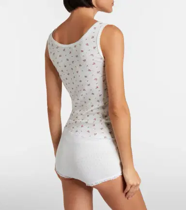 Miu Miu Pointelle cotton micro shorts | Thumbnail 2 Miu Miu Pointelle cotton micro shorts | Thumbnail 2