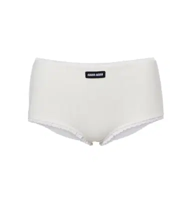 Miu Miu Pointelle cotton micro shorts | Thumbnail 1 Miu Miu Pointelle cotton micro shorts | Thumbnail 1