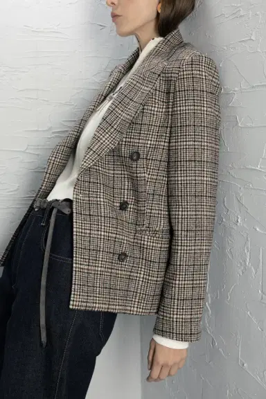 Brunello Cucinelli Check Print Suit Jacket | Thumbnail 2