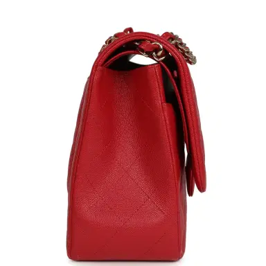 Chanel Chanel Jumbo Classic Double Flap Bag Red Shiny Caviar Gold Hardware | Thumbnail 3 Chanel Chanel Jumbo Classic Double Flap Bag Red Shiny Caviar Gold Hardware | Thumbnail 3