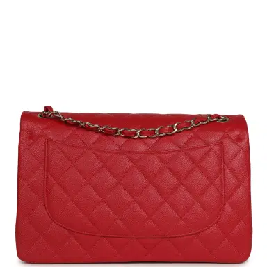 Chanel Chanel Jumbo Classic Double Flap Bag Red Shiny Caviar Gold Hardware | Thumbnail 4 Chanel Chanel Jumbo Classic Double Flap Bag Red Shiny Caviar Gold Hardware | Thumbnail 4