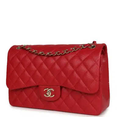 Chanel Chanel Jumbo Classic Double Flap Bag Red Shiny Caviar Gold Hardware | Thumbnail 5 Chanel Chanel Jumbo Classic Double Flap Bag Red Shiny Caviar Gold Hardware | Thumbnail 5