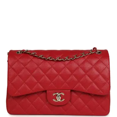 Chanel Chanel Jumbo Classic Double Flap Bag Red Shiny Caviar Gold Hardware | Thumbnail 1 Chanel Chanel Jumbo Classic Double Flap Bag Red Shiny Caviar Gold Hardware | Thumbnail 1
