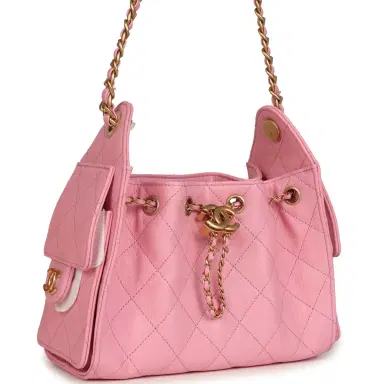 Chanel Chanel Mini 25 Hobo Bag Pink Caviar Antique Gold Hardware | Thumbnail 2