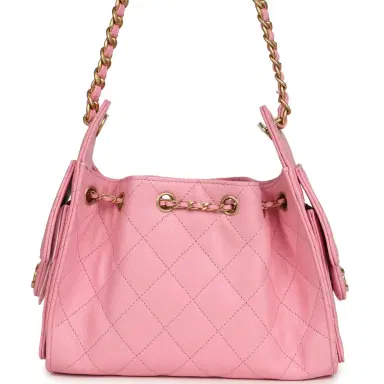 Chanel Chanel Mini 25 Hobo Bag Pink Caviar Antique Gold Hardware | Thumbnail 4