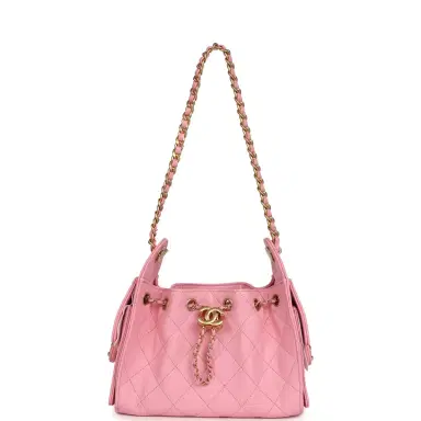 Chanel Chanel Mini 25 Hobo Bag Pink Caviar Antique Gold Hardware | Thumbnail 7