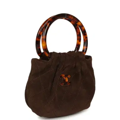 Chanel Chanel Mini Pouch Dark Brown Suede Tortoiseshell Hardware | Thumbnail 2 Chanel Chanel Mini Pouch Dark Brown Suede Tortoiseshell Hardware | Thumbnail 2