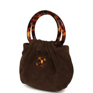 Chanel Chanel Mini Pouch Dark Brown Suede Tortoiseshell Hardware | Thumbnail 5 Chanel Chanel Mini Pouch Dark Brown Suede Tortoiseshell Hardware | Thumbnail 5