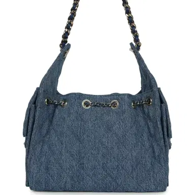 Chanel Chanel Small 25 Hobo Bag Blue Washed Denim Antique Gold Hardware | Thumbnail 4 Chanel Chanel Small 25 Hobo Bag Blue Washed Denim Antique Gold Hardware | Thumbnail 4