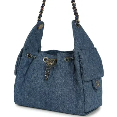 Chanel Chanel Small 25 Hobo Bag Blue Washed Denim Antique Gold Hardware | Thumbnail 5 Chanel Chanel Small 25 Hobo Bag Blue Washed Denim Antique Gold Hardware | Thumbnail 5