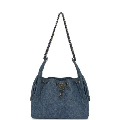 Chanel Chanel Small 25 Hobo Bag Blue Washed Denim Antique Gold Hardware | Thumbnail 6 Chanel Chanel Small 25 Hobo Bag Blue Washed Denim Antique Gold Hardware | Thumbnail 6