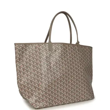 goyard Goyard Goyardine Canvas Greige and Pink Saint Louis GM Tote Bag Palladium Hardware | Thumbnail 2 goyard Goyard Goyardine Canvas Greige and Pink Saint Louis GM Tote Bag Palladium Hardware | Thumbnail 2
