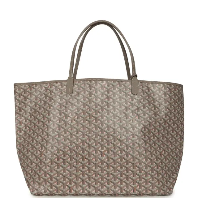 goyard Goyard Goyardine Canvas Greige and Pink Saint Louis GM Tote Bag Palladium Hardware
