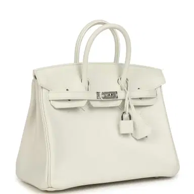 HERMÈS Hermes Birkin 25 New White Swift Palladium Hardware | Thumbnail 2 HERMÈS Hermes Birkin 25 New White Swift Palladium Hardware | Thumbnail 2