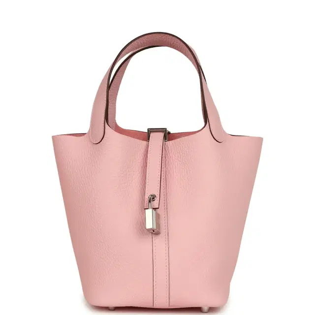 hermes Hermes Picotin Lock 18 Rose Sakura Clemence Palladium Hardware