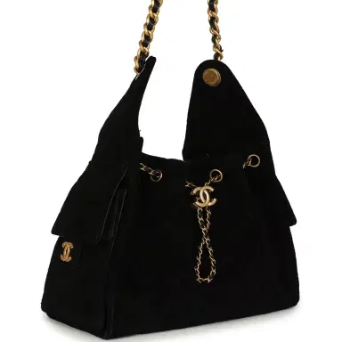 Chanel Pre-owned Chanel Small 25 Hobo Bag Black Suede Antique Gold Hardware | Thumbnail 2 Chanel Pre-owned Chanel Small 25 Hobo Bag Black Suede Antique Gold Hardware | Thumbnail 2