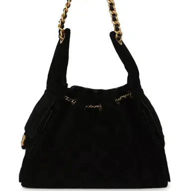 Chanel Pre-owned Chanel Small 25 Hobo Bag Black Suede Antique Gold Hardware | Thumbnail 4 Chanel Pre-owned Chanel Small 25 Hobo Bag Black Suede Antique Gold Hardware | Thumbnail 4