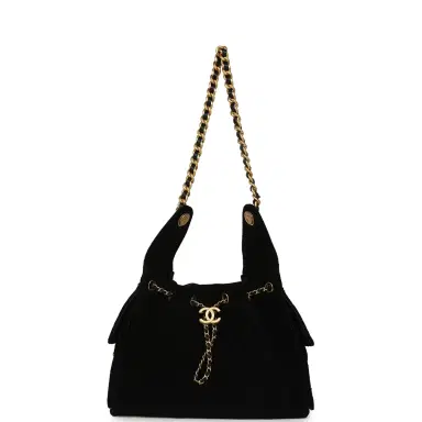 Chanel Pre-owned Chanel Small 25 Hobo Bag Black Suede Antique Gold Hardware | Thumbnail 6 Chanel Pre-owned Chanel Small 25 Hobo Bag Black Suede Antique Gold Hardware | Thumbnail 6