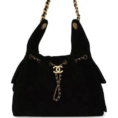 Chanel Pre-owned Chanel Small 25 Hobo Bag Black Suede Antique Gold Hardware | Thumbnail 1 Chanel Pre-owned Chanel Small 25 Hobo Bag Black Suede Antique Gold Hardware | Thumbnail 1
