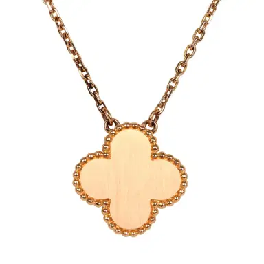 Van Cleef & Arpels Pre-owned Van Cleef & Arpels 2014 Holiday Vintage Alhambra Pendant Necklace Grey Mother of Pearl 18K Rose Gold and Diamond | Thumbnail 4 Van Cleef & Arpels Pre-owned Van Cleef & Arpels 2014 Holiday Vintage Alhambra Pendant Necklace Grey Mother of Pearl 18K Rose Gold and Diamond | Thumbnail 4