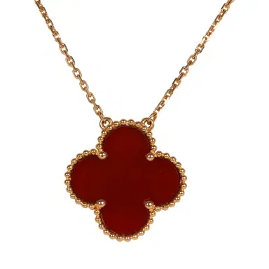 Van Cleef & Arpels Pre-owned Van Cleef & Arpels Prince Edition Magic Alhambra Pendant Necklace Carnelian 18K Rose Gold | Thumbnail 2 Van Cleef & Arpels Pre-owned Van Cleef & Arpels Prince Edition Magic Alhambra Pendant Necklace Carnelian 18K Rose Gold | Thumbnail 2