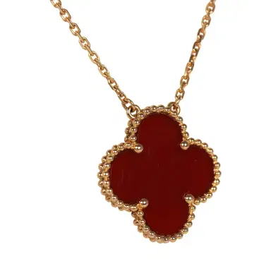 Van Cleef & Arpels Pre-owned Van Cleef & Arpels Prince Edition Magic Alhambra Pendant Necklace Carnelian 18K Rose Gold | Thumbnail 3 Van Cleef & Arpels Pre-owned Van Cleef & Arpels Prince Edition Magic Alhambra Pendant Necklace Carnelian 18K Rose Gold | Thumbnail 3