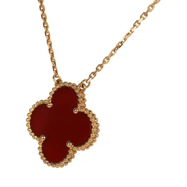 Van Cleef & Arpels Pre-owned Van Cleef & Arpels Prince Edition Magic Alhambra Pendant Necklace Carnelian 18K Rose Gold | Thumbnail 4 Van Cleef & Arpels Pre-owned Van Cleef & Arpels Prince Edition Magic Alhambra Pendant Necklace Carnelian 18K Rose Gold | Thumbnail 4